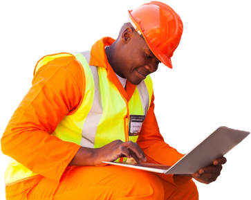 Engineer on laptop